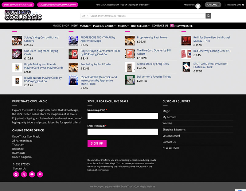 New Dude That's Cool Magic Ecommerce Website Designers